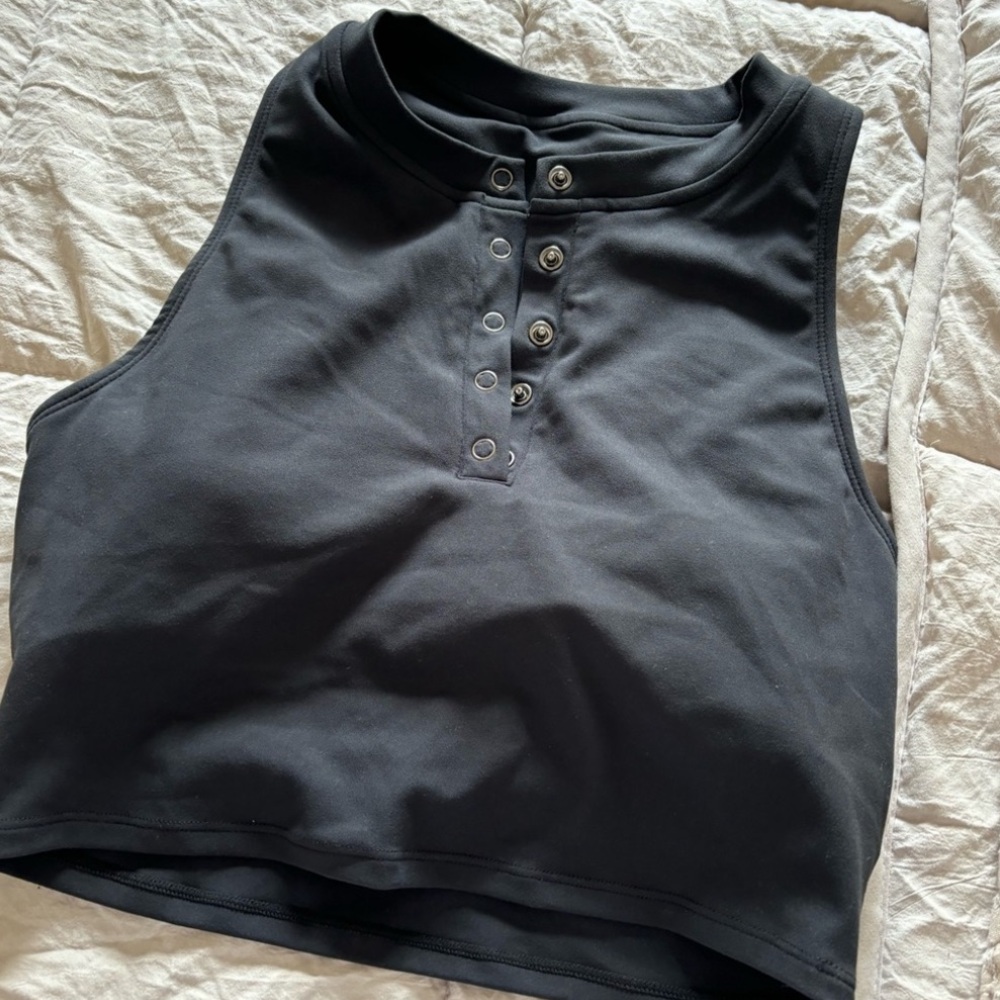 black henley top - the one with white stripe sold